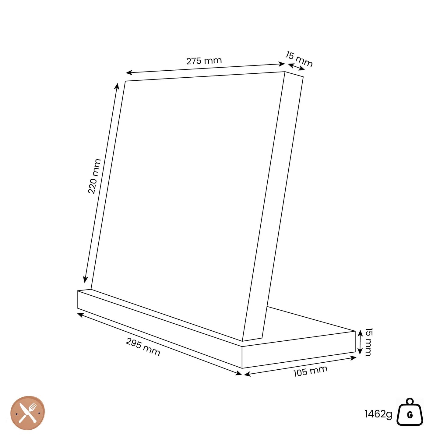 Shinrai Japan - Magnetisch Messenblok Enkelzijdig - Acaciahout Messenblokken Shinrai Japan