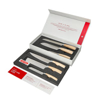 Shinrai Knives - Akari Damascus Print 6-delige Messenset + Messenblok Cito Dubbelzijdig Messenset met blok Shinrai Knives