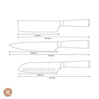 Shinrai Knives - Damascus Print 3-delige Messenset Messenset Shinrai Knives