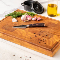 Shinrai Knives - Damascus Print 7-delige Messenset + Messenblok Rotate Messenset met blok Shinrai Knives