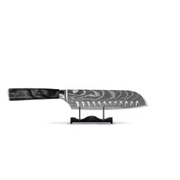 Shinrai Knives - Damascus Print Onyx Epoxy Santoku mes 18cm Santokumes Shinrai Knives