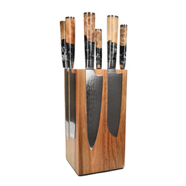 Shinrai Knives - Epoxy Onyx 6-delige Messenset + Messenblok Rotate Shinrai Knives - Epoxy Onyx 6-delige Messenset + Messenblok Rotate Messenset met blok Shinrai Knives