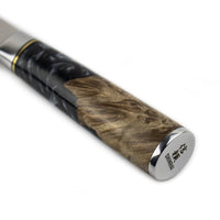 Couteaux Shinrai - Couteau Nakiri en acier damassé époxy onyx 18 cm