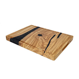 Shinrai Knives - Epoxy Onyx Snijplank Olijfhout - 40 x 30 x 3 cm Shinrai Knives - Epoxy Onyx Snijplank Olijfhout - 40 x 30 x 3 cm Houten snijplank Shinrai Knives