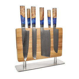 Shinrai Knives - Epoxy Sapphire 6-delige Messenset + Messenblok Stans Shinrai Knives - Epoxy Sapphire 6-delige Messenset + Messenblok Stans Messenset met blok Shinrai Knives