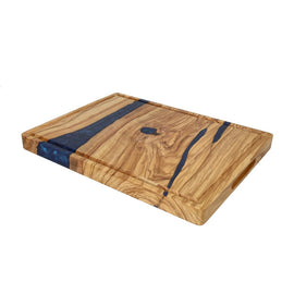 Shinrai Knives - Epoxy Sapphire Snijplank Olijfhout - 40 x 30 x 3 cm Shinrai Knives - Epoxy Sapphire Snijplank Olijfhout - 40 x 30 x 3 cm Houten snijplank Shinrai Knives
