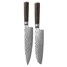 Shinrai Knives - Hammered Damast BR 2-delige Messenset - Koksmes + Santoku mes Shinrai Knives - Hammered Damast BR 2-delige Messenset - Koksmes + Santoku mes Messenset Shinrai Knives