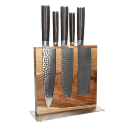 Shinrai Knives - Hammered Damast BR 5-delige Messenset + Messenblok Cito dubbelzijdig Shinrai Knives - Hammered Damast BR 5-delige Messenset + Messenblok Cito dubbelzijdig Messenset met blok Shinrai Knives
