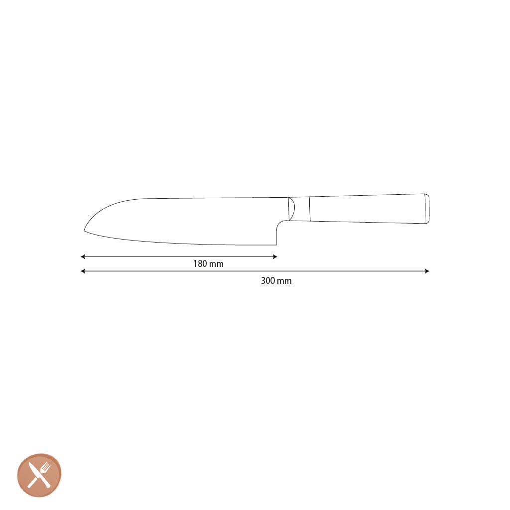 Shinrai Knives - Hammered Damast BR Santoku mes 18 cm Santokumes Shinrai Knives