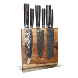 Shinrai Knives - Hammered RVS 6-delige Messenset + Messenblok Cito dubbelzijdig Shinrai Knives - Hammered RVS 6-delige Messenset + Messenblok Cito dubbelzijdig Messenset met blok Shinrai Knives