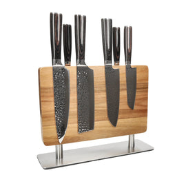 Shinrai Knives - Hammered RVS 6-delige Messenset + Messenblok Stans Shinrai Knives - Hammered RVS 6-delige Messenset + Messenblok Stans Messenset met blok Shinrai Knives