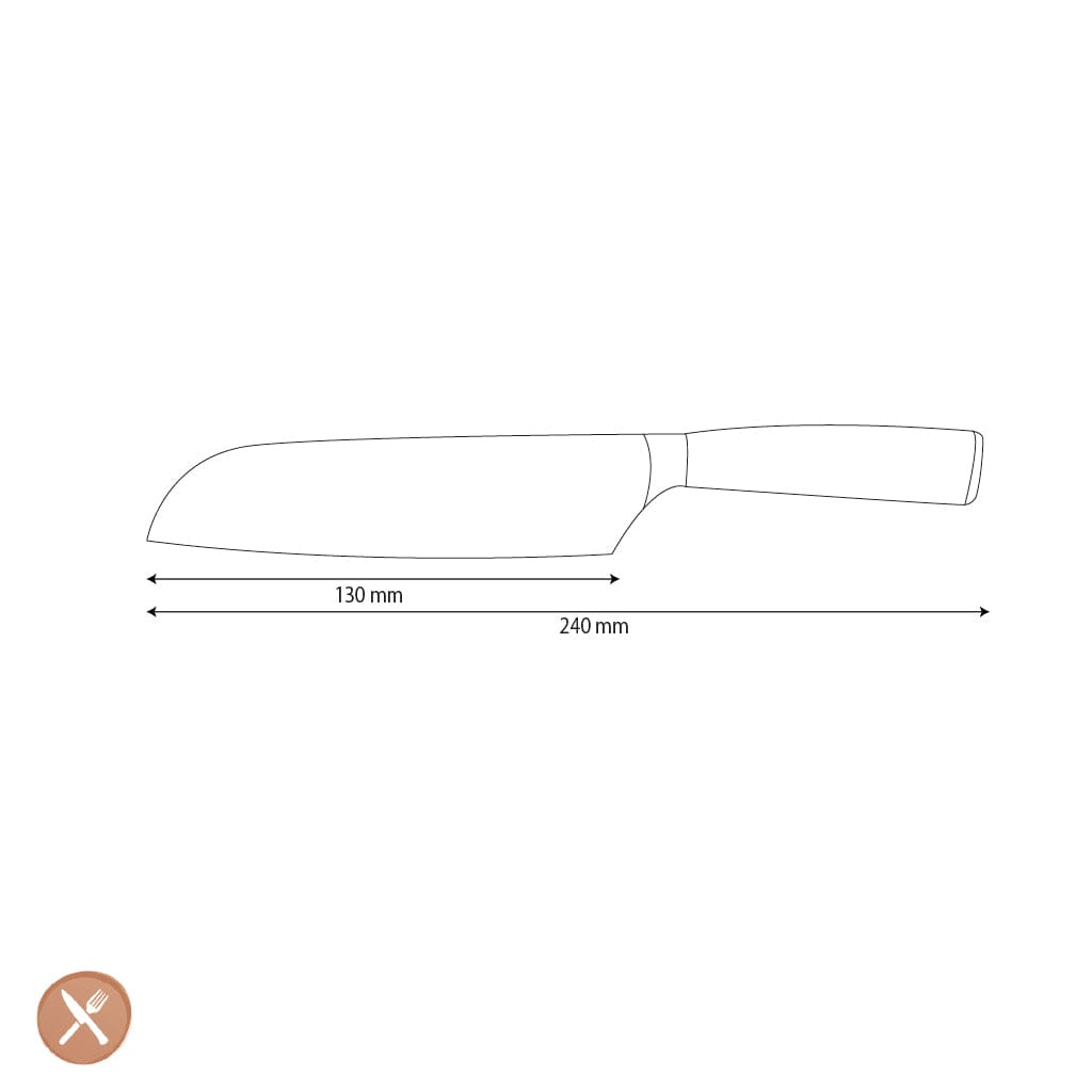 Shinrai Knives - Hammered RVS Santoku mes 13 cm Santokumes Shinrai Knives