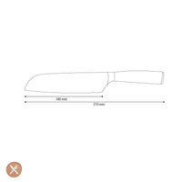 Shinrai Knives - Hammered RVS Santoku mes 18 cm Santokumes Shinrai Knives