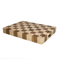 Shinrai Knives - Luxe Snijplank Schaak - Kopshout - Bundel Houten snijplank Shinrai Knives