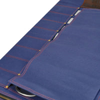 Shinrai Knives - Messenrol Hoogwaardig Canvas & Leer Donkerblauw Messenrol Shinrai Knives