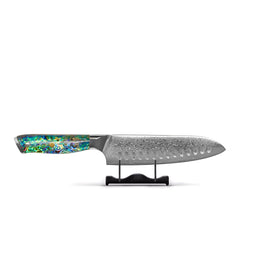 Shinrai Knives - Parelmoer Jewels Damascus Santoku mes 18 cm Shinrai Knives - Parelmoer Jewels 5-delige Messenset + Messenblok Stans Messenset met blok Shinrai Knives