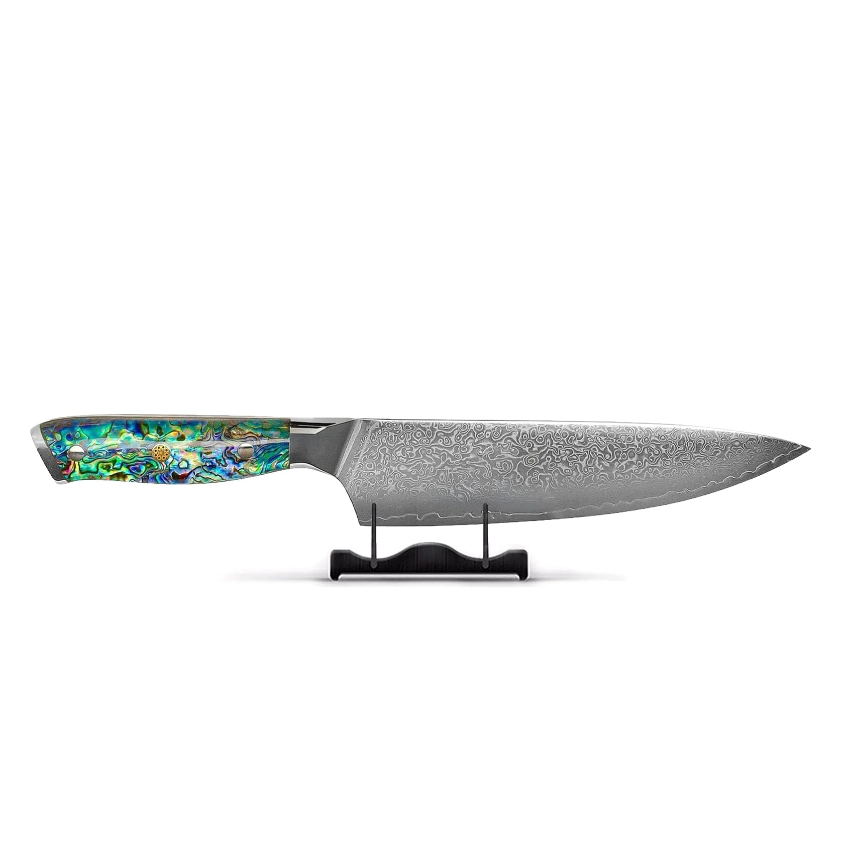 pasoli Damast chefmes incl. lemmetbescherming, 67-laags VG-10 damaststaal, scherp 20 cm lemmet, luxe houten handvat, ideaal koksmes