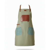 Shinrai Knives - Schort Hoogwaardig Canvas & Leer Groen Schort Shinrai Knives