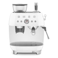 Smeg - Espressomachine | Wit | Jaren 50 | Handmatige espressomachine met geïntegreerde bonenmaler Handmatige Espressomachine Smeg