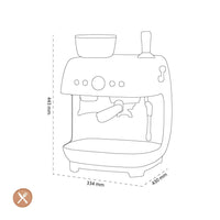 Smeg - Espressomachine | Zwart | Jaren 50 | Handmatige espressomachine met geïntegreerde bonenmaler Handmatige Espressomachine Smeg