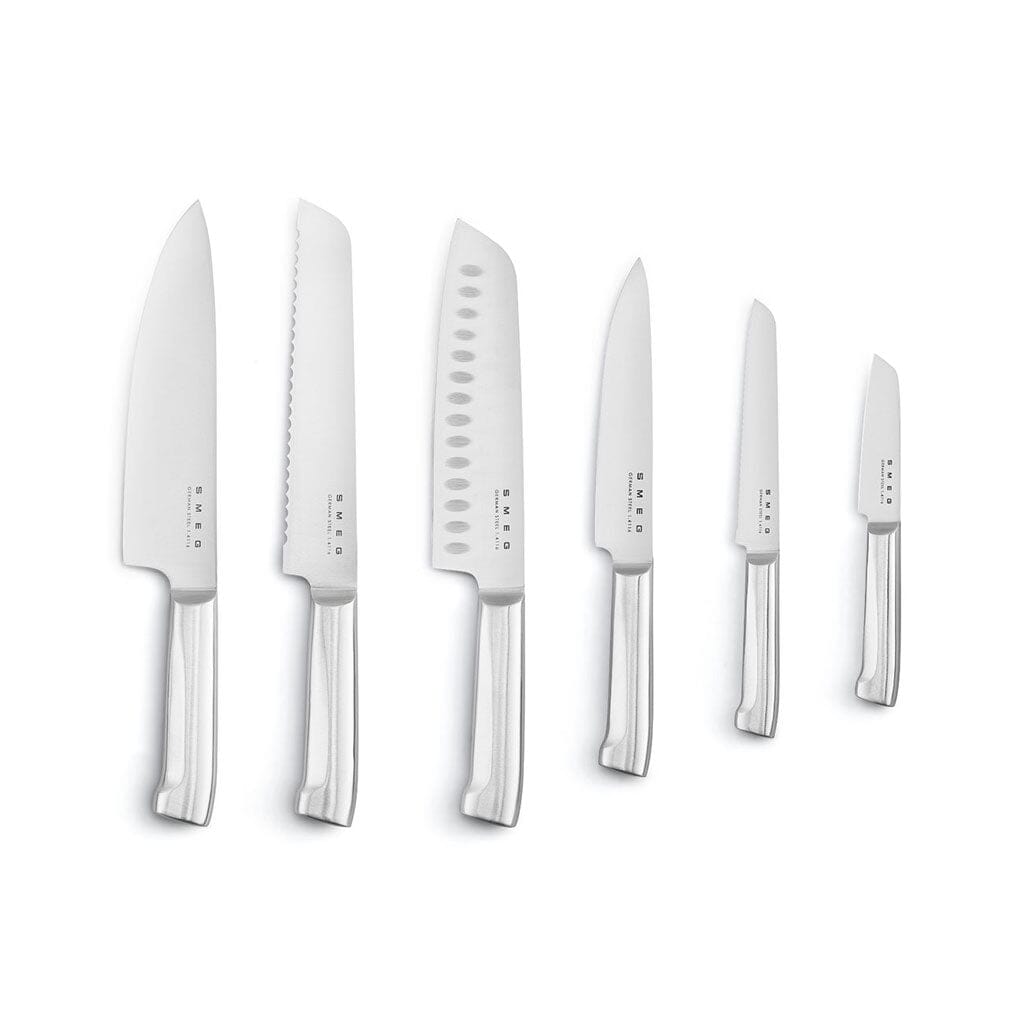 SMEG - Messenblok met 6 messen Creme Messenset met blok Smeg