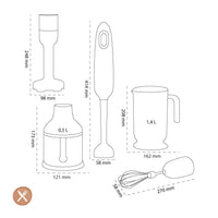 Smeg - Staafmixer | Pastelblauw | Jaren 50 | Staafmixer met accessoires | Plus pakket Staafmixer Smeg