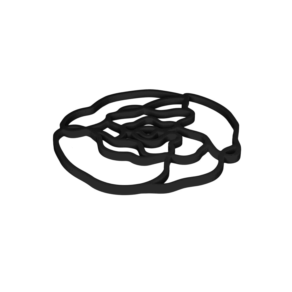 Tools2Cook - Siliconen Onderzetter Peony Black Onderzetter Tools2Cook