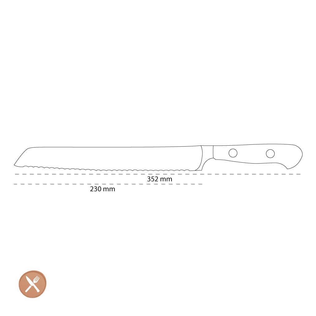 Wusthof - Classic Broodmes Met Precisie Dubbele Kartel 23 cm Broodmes Wusthof