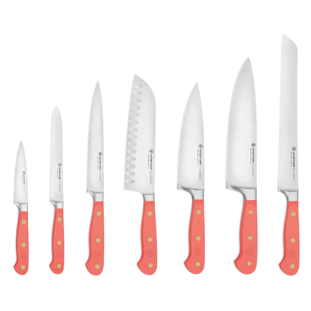 Wusthof - Classic Colour 7-delige messenset met blok Coral Peach Wusthof