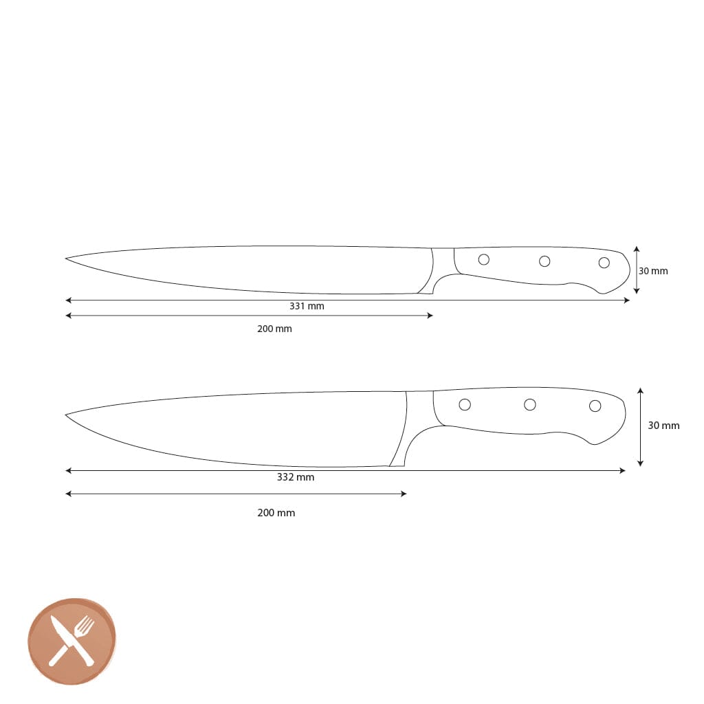 Wüsthof - Classic Ikon 2-delige Messenset - Koksmes + Vleesmes Messenset Wusthof