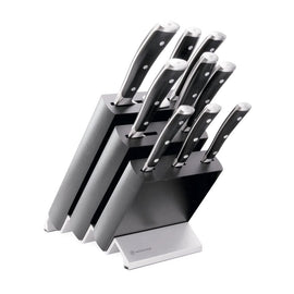 Wusthof - Coffret de couteaux Classic Ikon 9 pièces avec bloc à couteaux noir Bezig met laden...