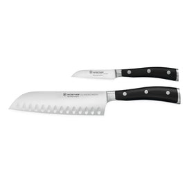 Wusthof - Couteau Santoku classique Ikon + Couteau à légumes Bezig met laden...