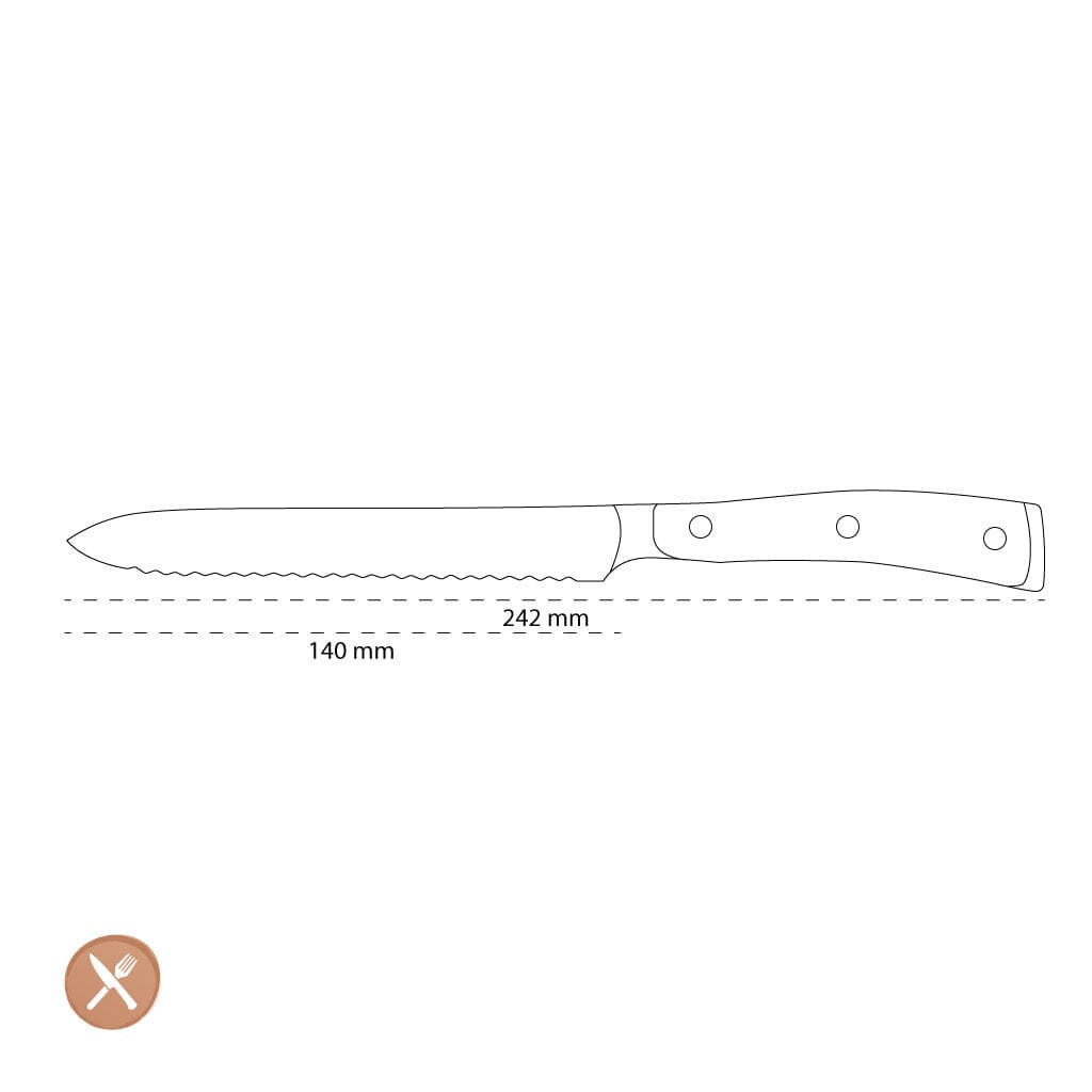 Wusthof - Classic Ikon Worstmes met golfsnede 14 cm Vleesmes Wusthof