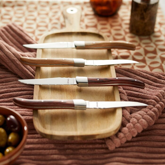 Amefa - 4-pcs Steak knife set naturel in wooden box Amefa
