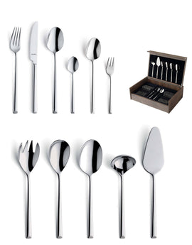 Amefa - Metropole 78-delige Bestekset 12 Personen - Zilver Amefa - Metropole 1170 78-pc Cutlery set in wooden canteen Bestekset Amefa