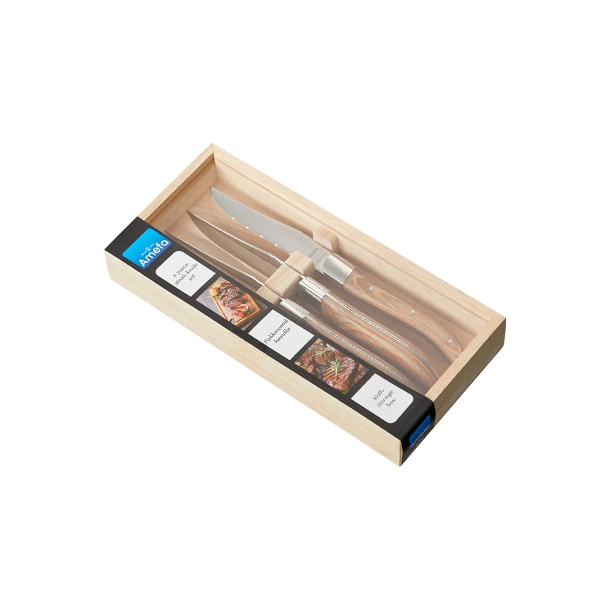 Amefa - Royal Steak 4 Steakmessen - Natural Wood Bestekset Amefa
