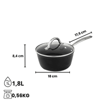 By C&P - Signature Steelpan 18 cm met glazen deksel By C&P