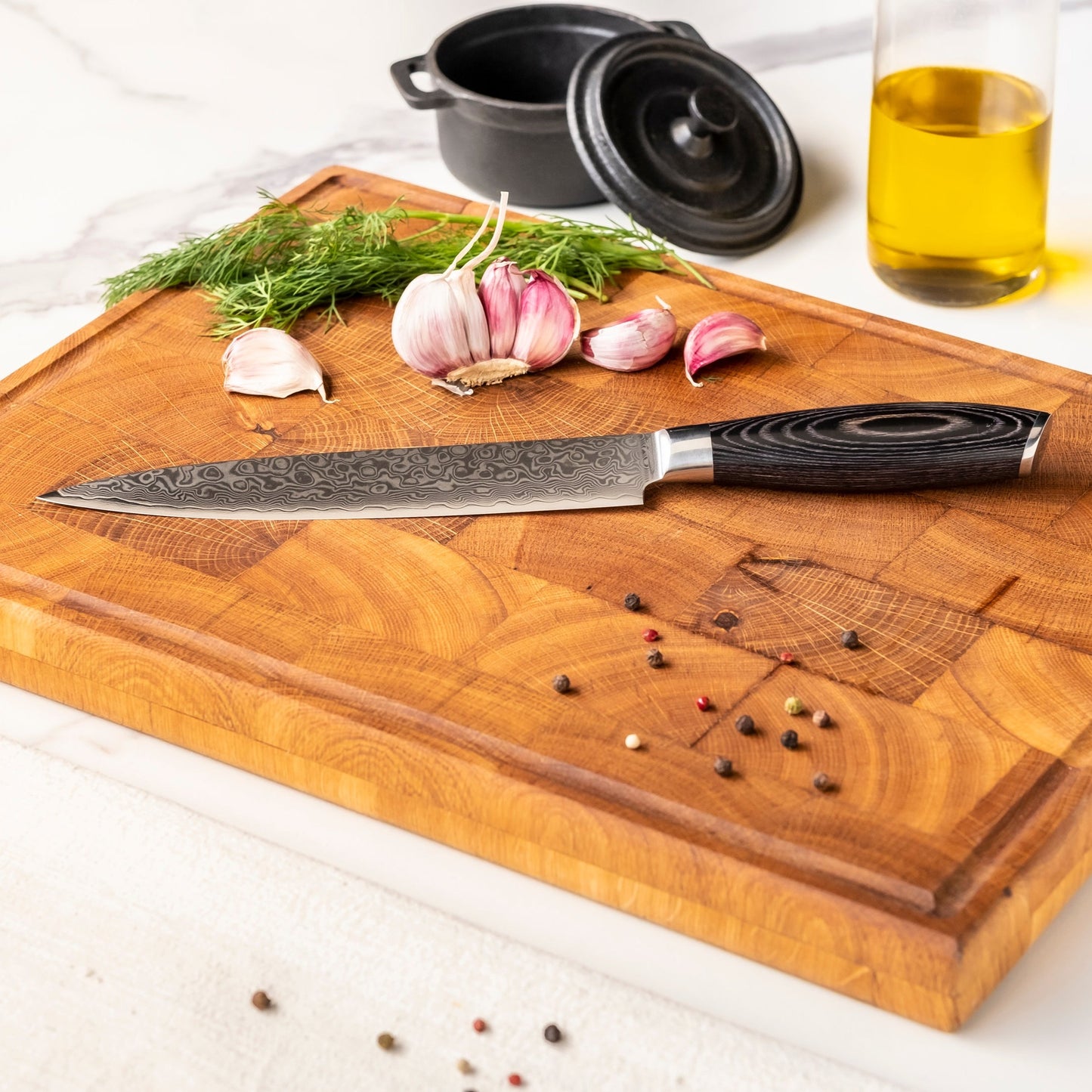 Damast Pakka Wood Series - 3-delige messenset Messensets Shinrai Japan