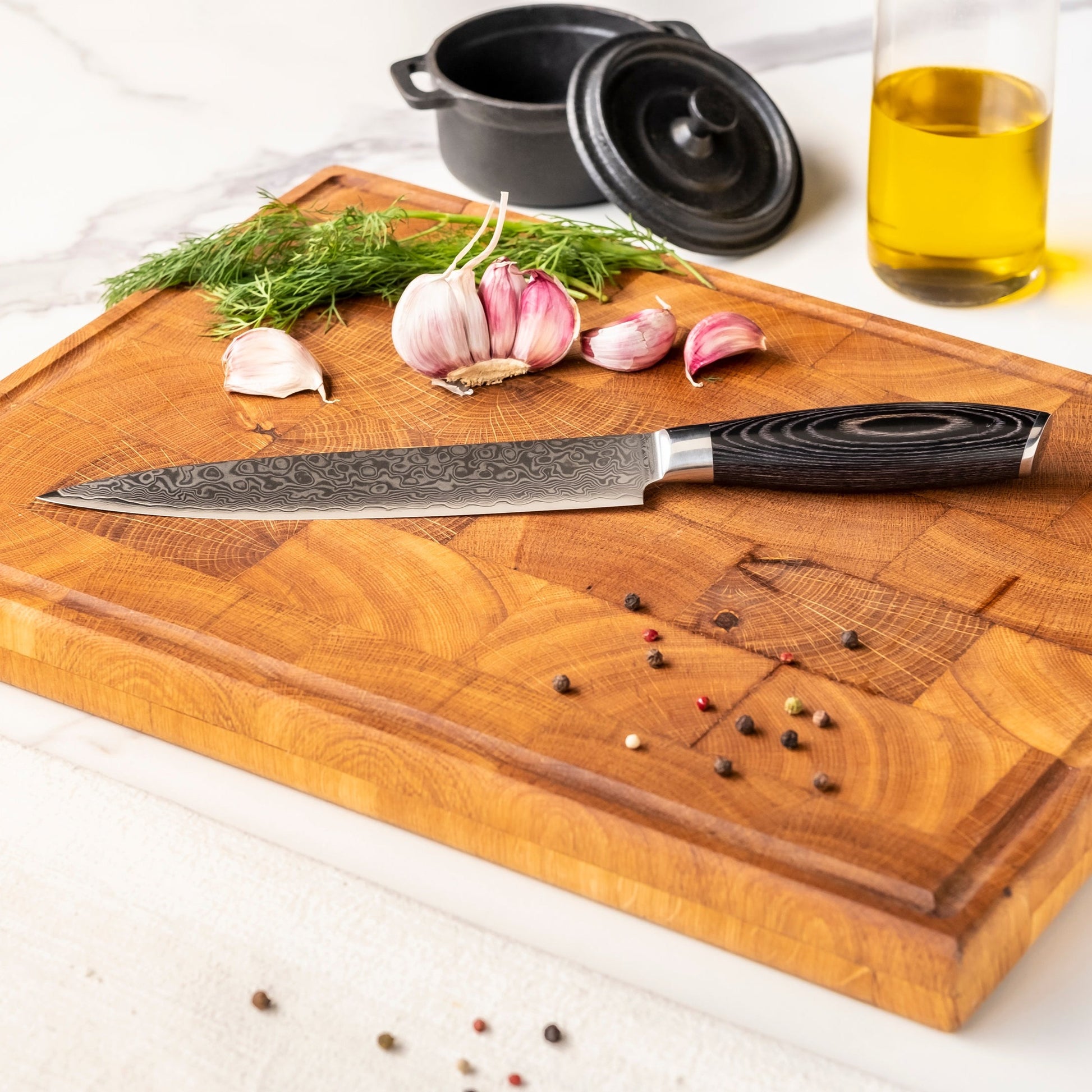 Damast Pakka Wood Series - 3-delige messenset Messensets Shinrai Japan