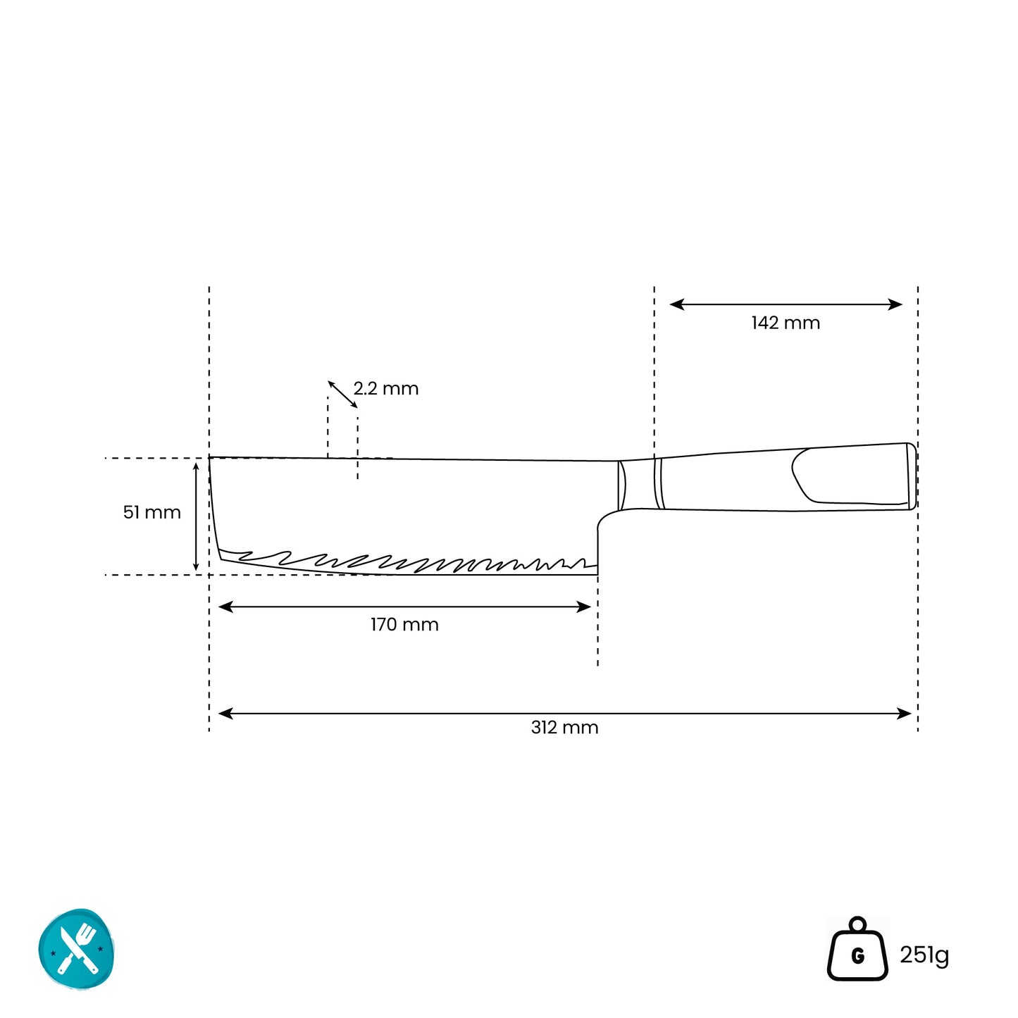 Epoxy Onyx Damascus Nakiri 18 cm Shinrai Japan