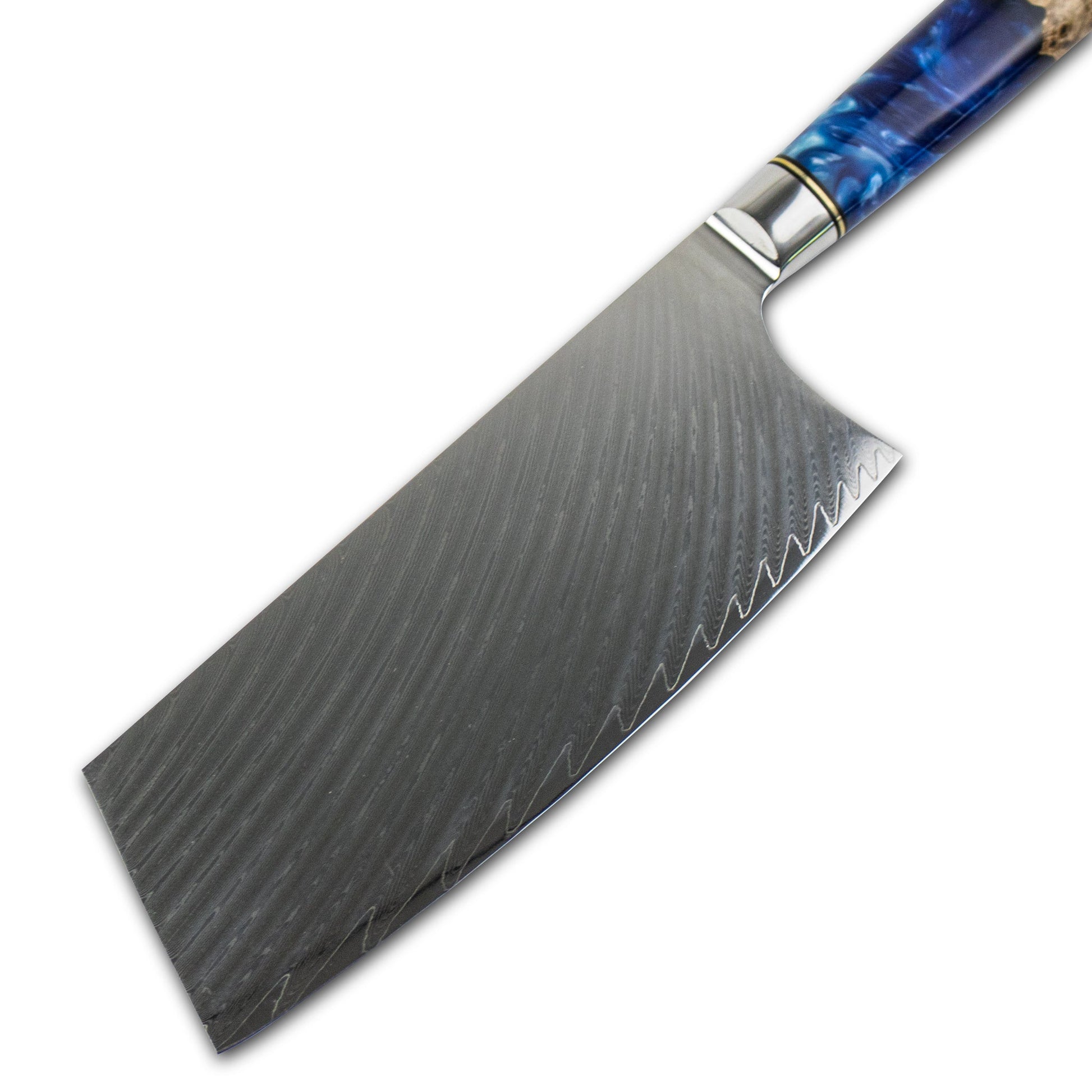 Epoxy Sapphire Damascus Nakiri 19 cm Shinrai Japan