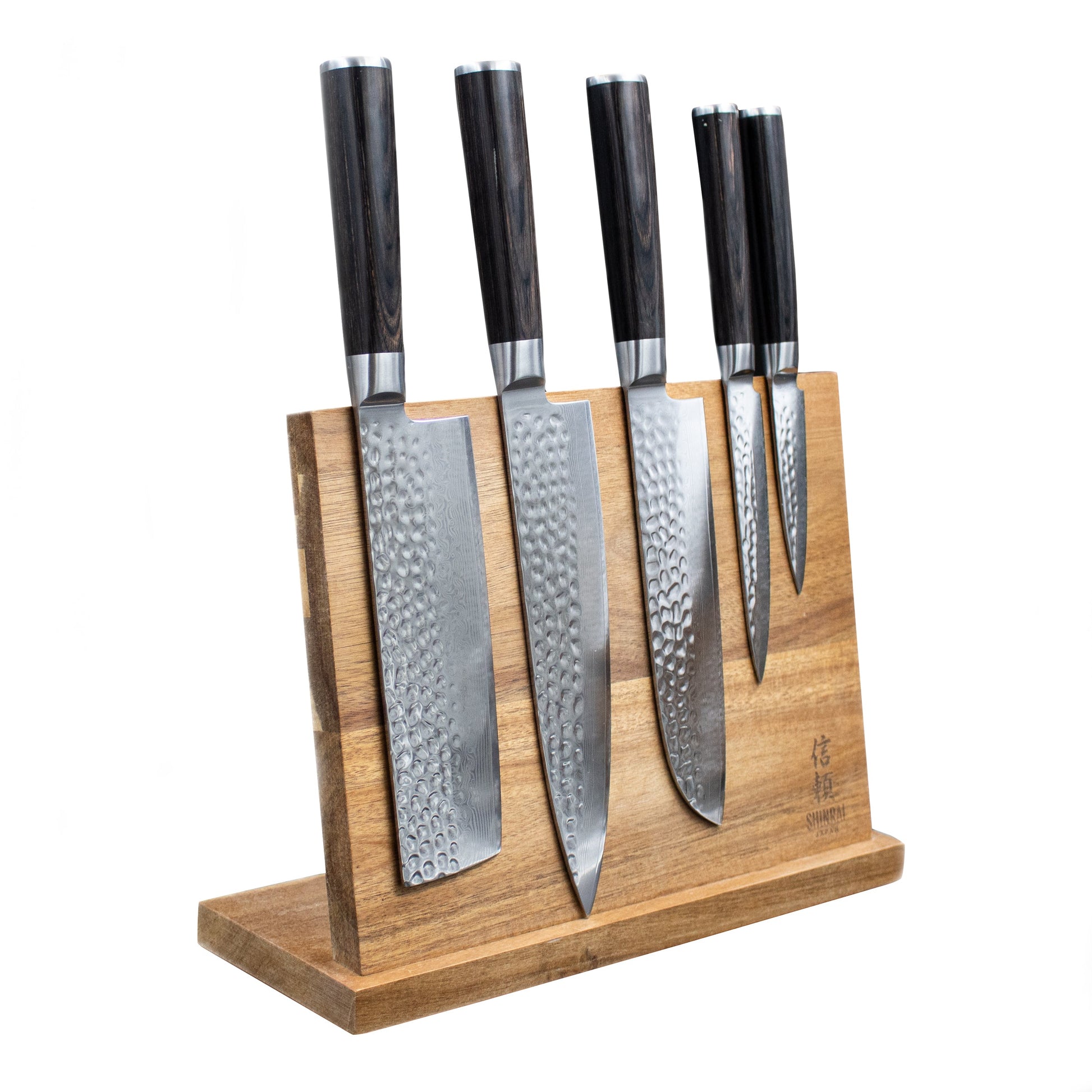 Hammered Damast BR 5-delige Damascus Messenset Messensets Shinrai Japan