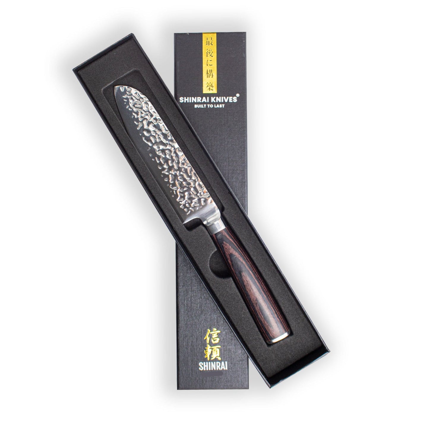 Hammered RVS Santoku 13 cm Shinrai Japan