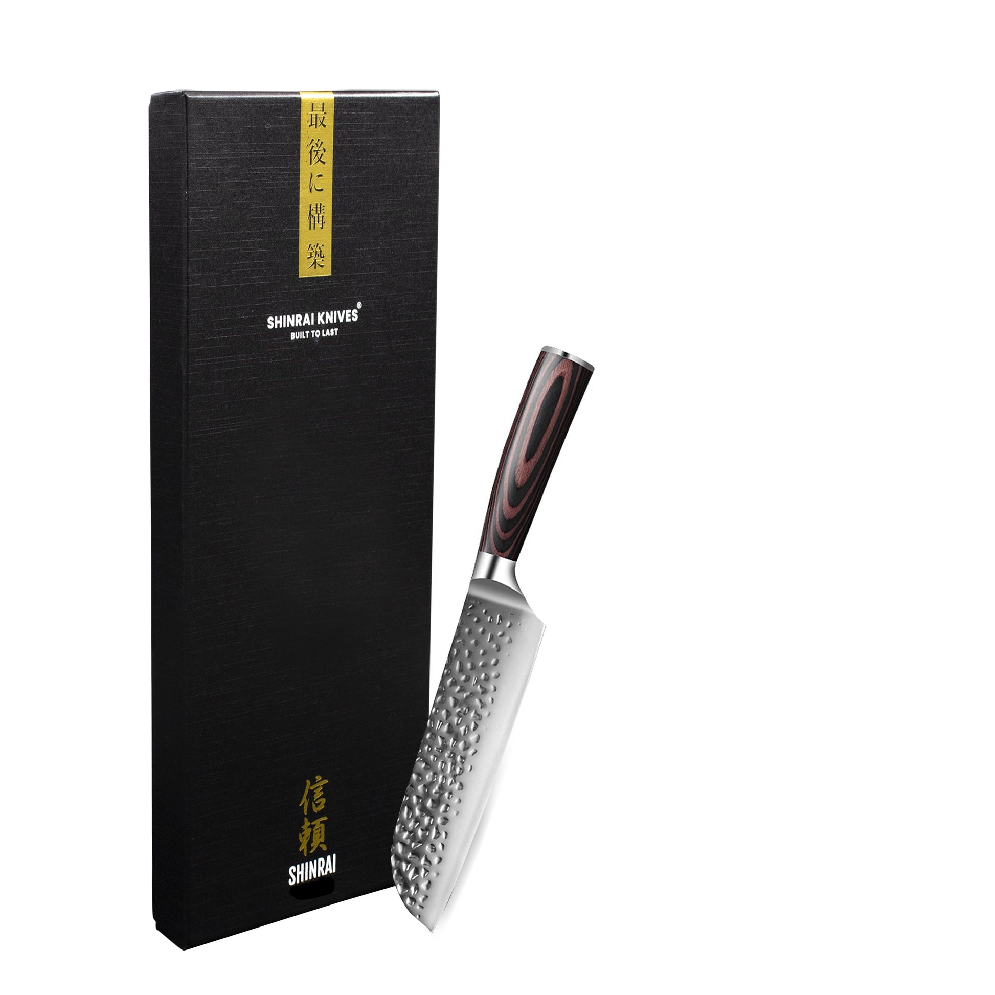 Hammered RVS Santoku 13 cm Shinrai Japan