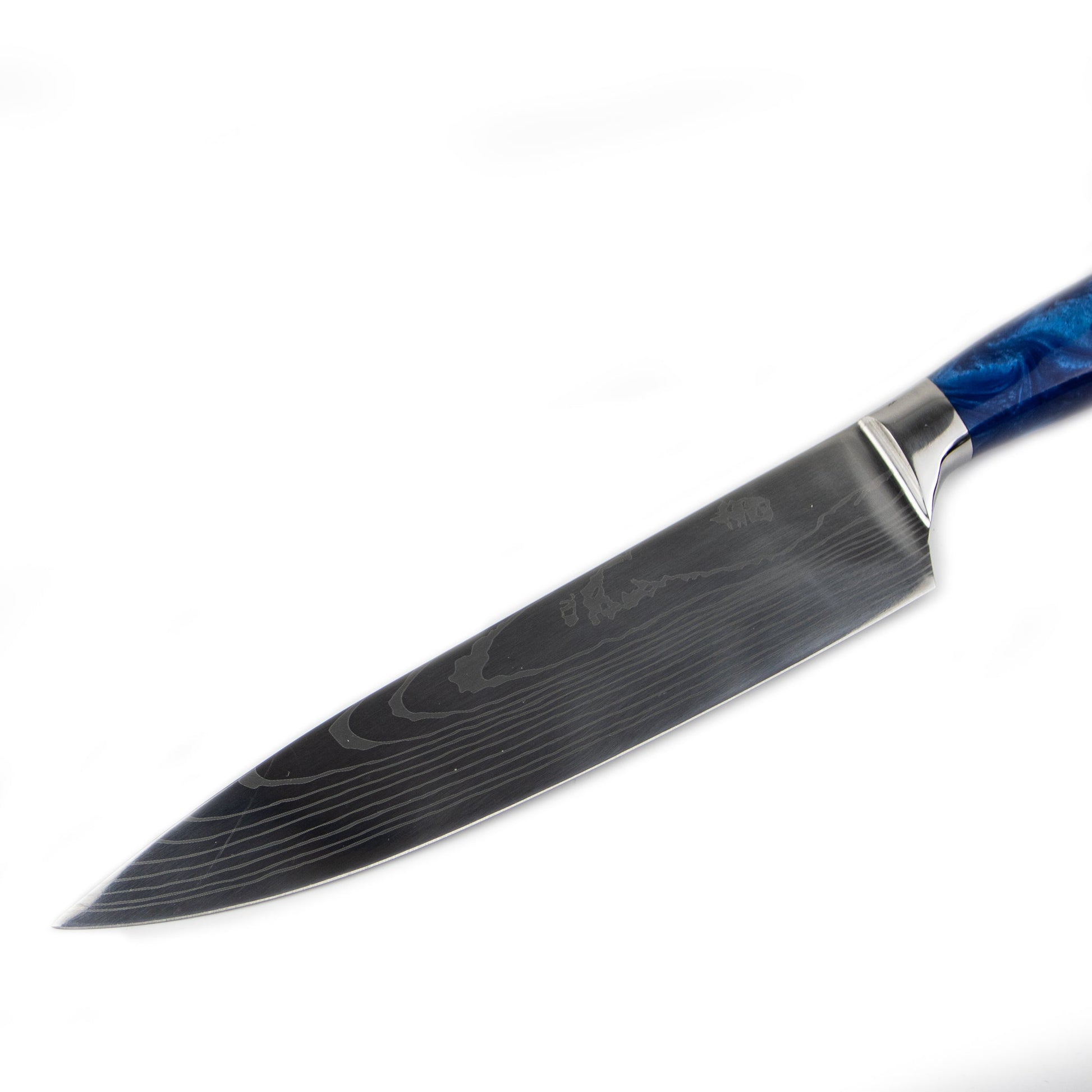 Japanse Damascus Print Epoxy Sapphire - Koksmes 20 cm Keukenmessen Shinrai Japan