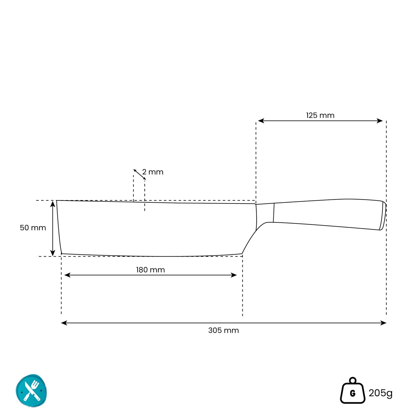 Japanse Damascus Print Epoxy Sapphire - Nakiri mes Keukenmessen Shinrai Japan