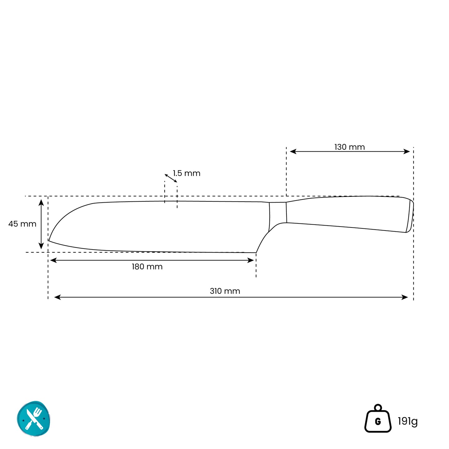 Japanse Damascus Print Series - Santoku mes (18cm) Keukenmessen Shinrai Japan