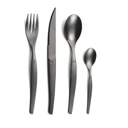Lou Laguiole - 16-pc cutlery set in craft box - stonewash black PVD Bestekset Lou Laguiole