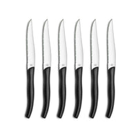 Lou Laguiole - 6-pc steak knives in grey block - black Steakmes Lou Laguiole