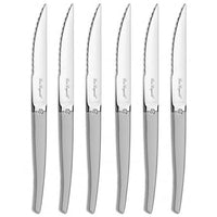 Lou Laguiole - 6-pc steak knives in grey block - satin Steakmes Lou Laguiole